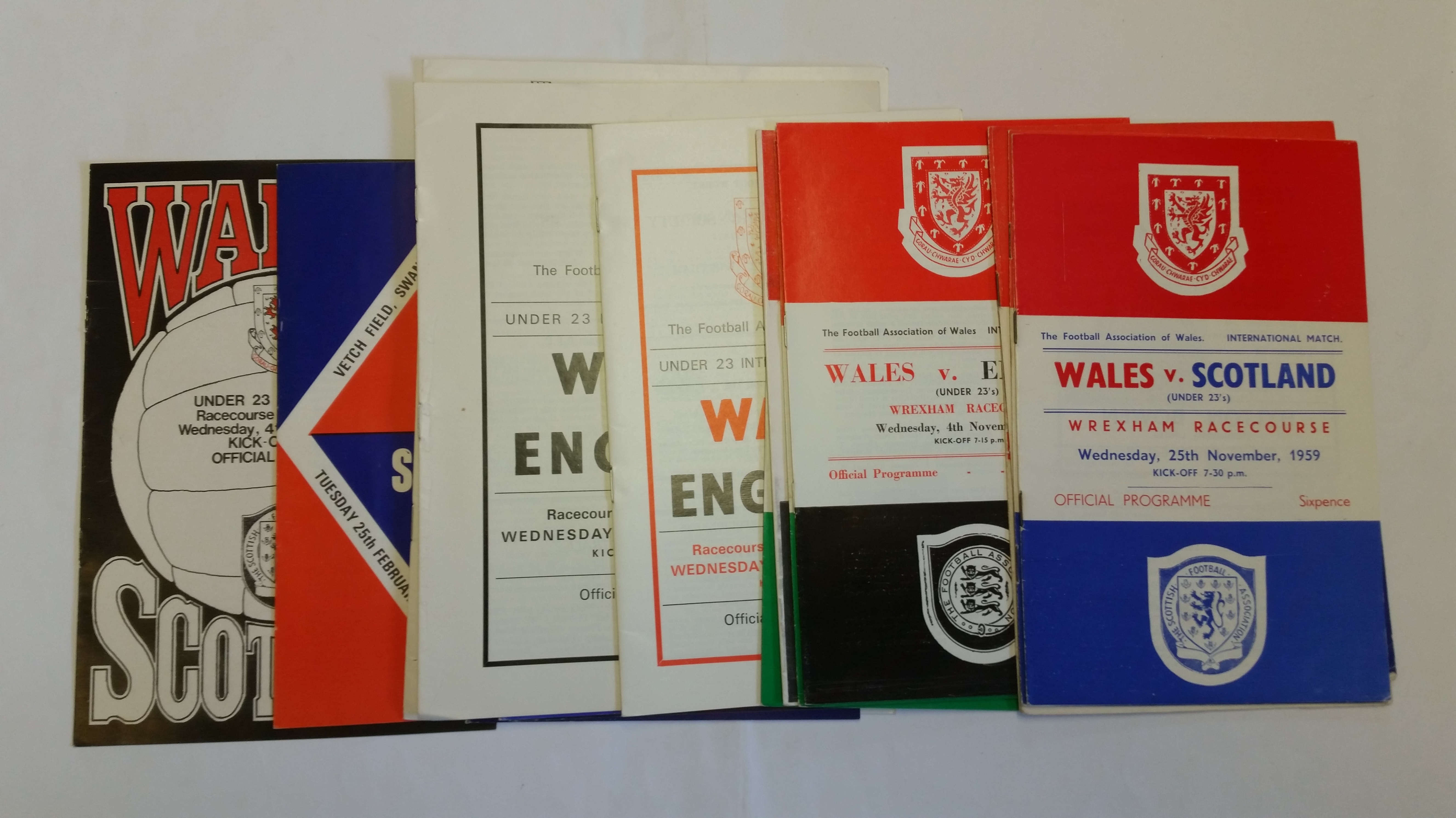 FOOTBALL, Wales Under 23 home programmes (50s, 60s, 70s), inc. v Scotland 1959, 1961 & 1963, v