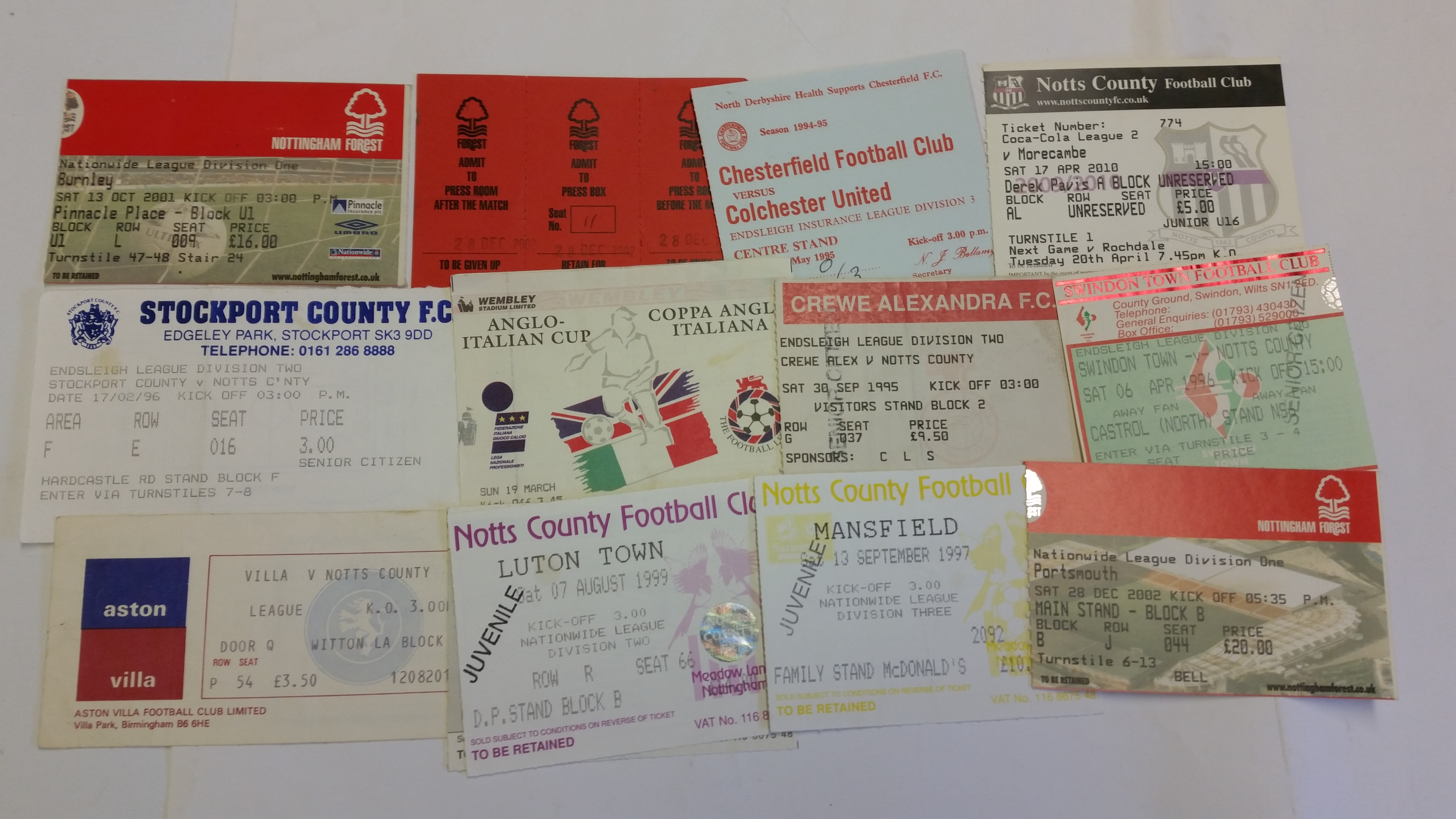 FOOTBALL, tickets, inc. England, v Russia 1958, Italy 1959; Nottingham Forest, LC Finals (3),