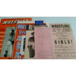 WRESTLING, selection, inc. programmes, flyers; The Wrestler; Tiverton, Seaton, Exeter, Redruth etc.,