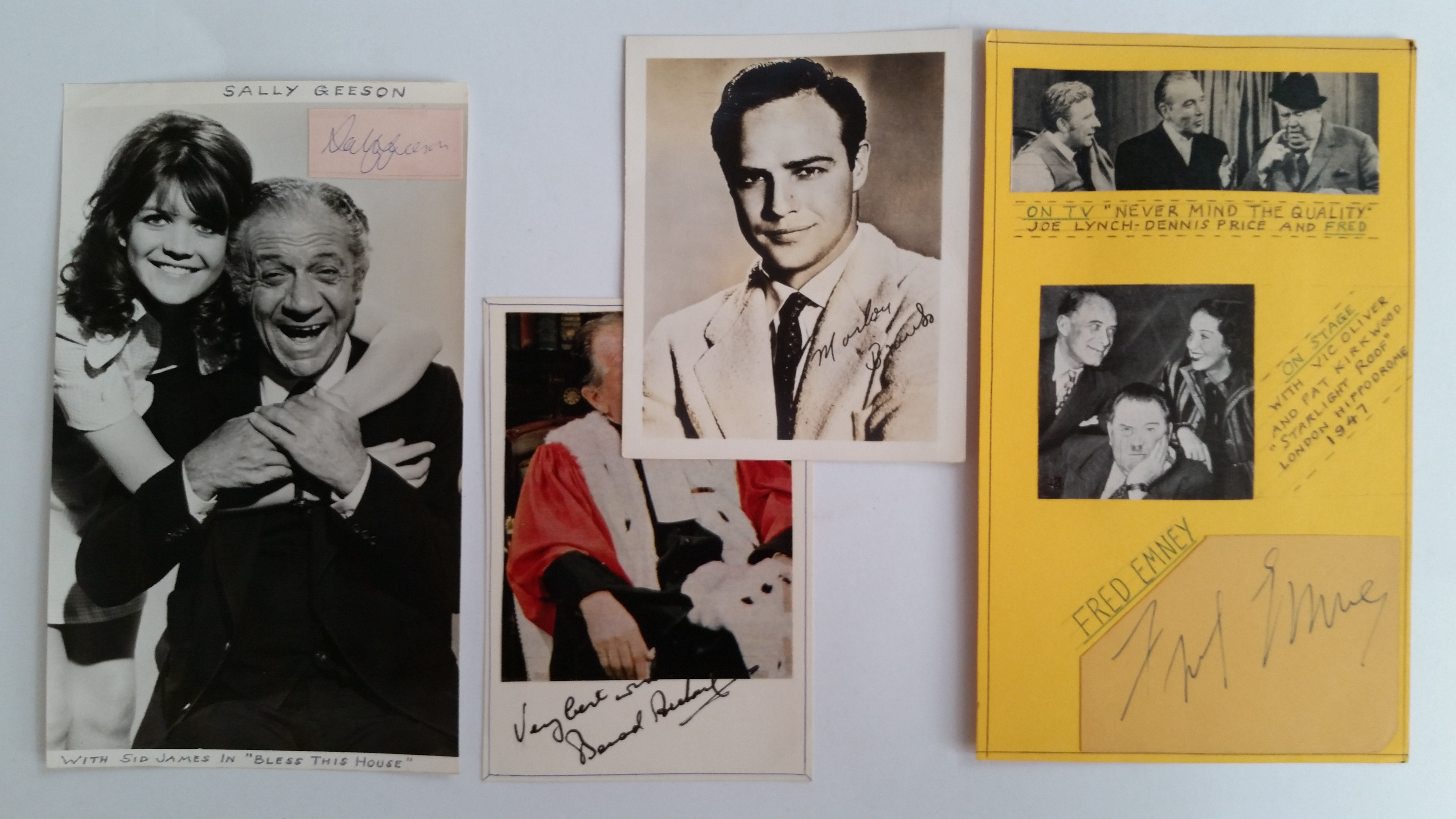 ENTERTAINMENT, signed selection, inc. photos (mainly 4 x 6), clipped pieces etc; Naunton Wayne, Dave