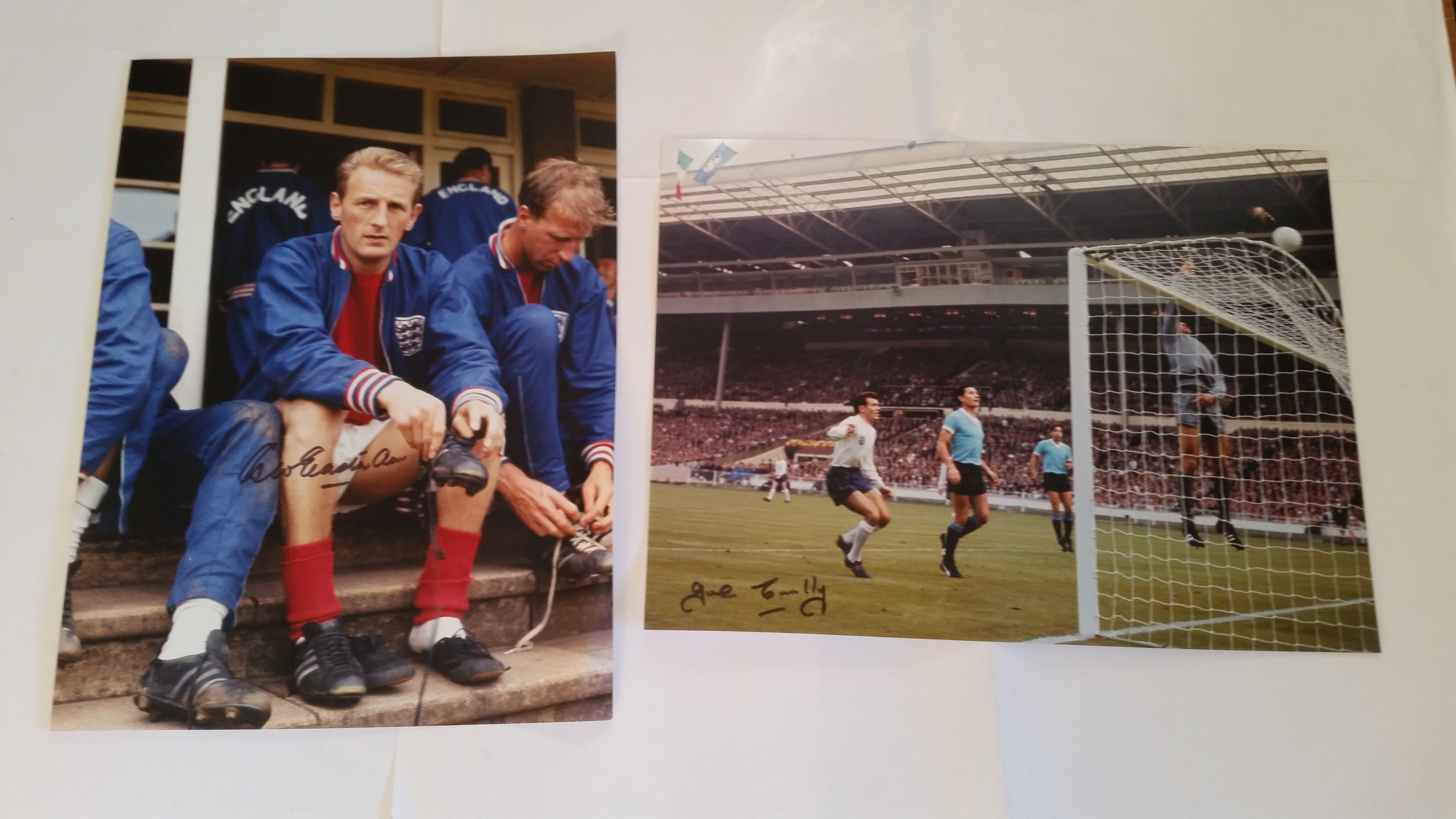 FOOTBALL, signed photos, inc. George Eastham, Nat Lofthouse, Peter Thompson, John Connelly & Ron - Image 2 of 2