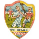 BAINES, shield-shaped football card, St Silas, Stalybridge, Sunderland, West Ham, West Hampstead &