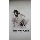 POP MUSIC, signed promotional photo by Billy Preston, half-length in floral suit, 8 x 10, EX