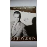 POP MUSIC, signed sheet music booklet by Elton John, Sad Songs, VG