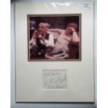 TELEVISION, Til Death Do Us Part, signed piece by Warren Mitchell & Tony Booth, overmounted