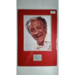 CINEMA, Carry On, signed piece by Sid James, overmounted beneath colour photo, h/s laughing, 12 x