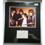 POP MUSIC, The Beatles, signed piece by Jimmie Nichol, overmounted beneath colour photo with John,