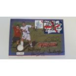 FOOTBALL, uncirculated £1 coin 2002, in limited edition signed England commemorative envelope,