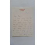CRICKET, handwritten letter signed by Nick Pocock, on headed address paper, dated 15th December