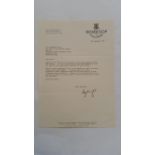 CRICKET, typed letter signed by Roger Knight, on headed Worksop College paper, dated 9th September