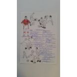 FOOTBALL, Sheffield United, signed homemade team sheet, inc. Kevin Gage, Allen Kelly, Ian Bryson,