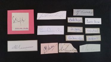 CRICKET, England Test Cricketer autographs, inc. Ames, Underwood, Bairstow, WJ Edrich, Evans,