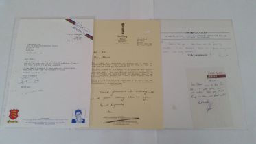 CRICKET, signed correspondence, inc. letters, notecards, Christmas cards; from David East, Ian