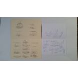 RUGBY UNION, autographed team cards for Wales v France 1990 and Wales v France 1995, 35 autographs