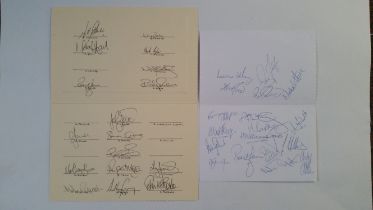 RUGBY UNION, autographed team cards for Wales v France 1990 and Wales v France 1995, 35 autographs