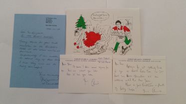 CRICKET, signed correspondence, inc. note cards, letters, Christmas card, memorandum; Chris Cowdrey,