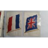 BDV, silks, complete (2), inc. Flags 13th Series, postcard sized & Flags 13th Series G sized, some