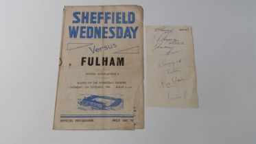 FOOTBALL, Sheffield Wednesday selection, inc. signed card by 8 players of 1946-47 season, Turton,