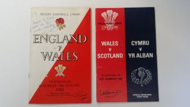 RUGBY UNION, programme selection, inc. Barbarians v New Zealand 1967, England v Wales 1968, Wales