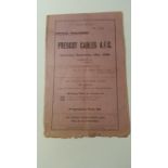 FOOTBALL, Prescot Cables home programme, v Burscough, 13th Sep 1930, tears to edges, FR