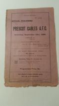 FOOTBALL, Prescot Cables home programme, v Burscough, 13th Sep 1930, tears to edges, FR