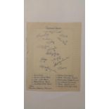 FOOTBALL, Sheffield United, signed team piece (circa 1946), inc. starting 11 & 3 reserves, laid down