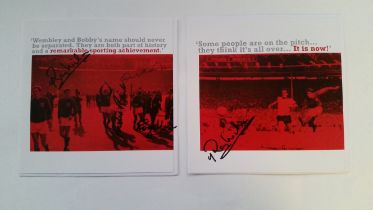 FOOTBALL, World Cup 1966 signed 40th anniversary greetings cards, inc. one signed by Bobby Charlton,