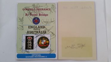 CRICKET, Australia signed selection, inc. programme v England 1985 (11 signatures), Matthews,