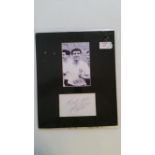 FOOTBALL, signed white card by Bobby Smith, overmounted in black beneath half-length photo showing