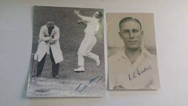 CRICKET, signed photograph selection, inc. b/w photograph of Allen, bowling pose, dated 1931, signed
