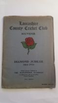 CRICKET, Lancashire County Cricket Club Diamond Jubilee souvenir publication, some tearing to