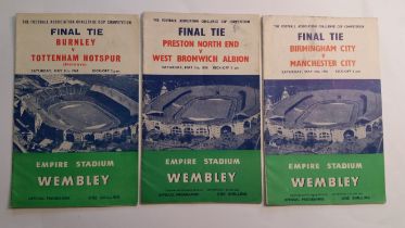 FOOTBALL, FA Challenge Cup programmes, inc. 1954 Preston North End v West Bromwich Albion, 1956
