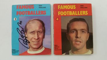 FOOTBALL, signed Longacre Press Famous Footballers mini books, issues 3 & 4, signed by 12 total,