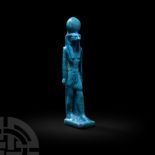 Egyptian Blue Glazed Ra Amulet