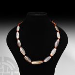 Western Asiatic Carnelian and Agate Bead String