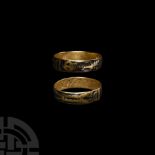 Early Georgian Gold Enamelled Memento Mori Skeleton Ring for 'S N'