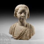 Post Medieval Marble Bust of a Young Female