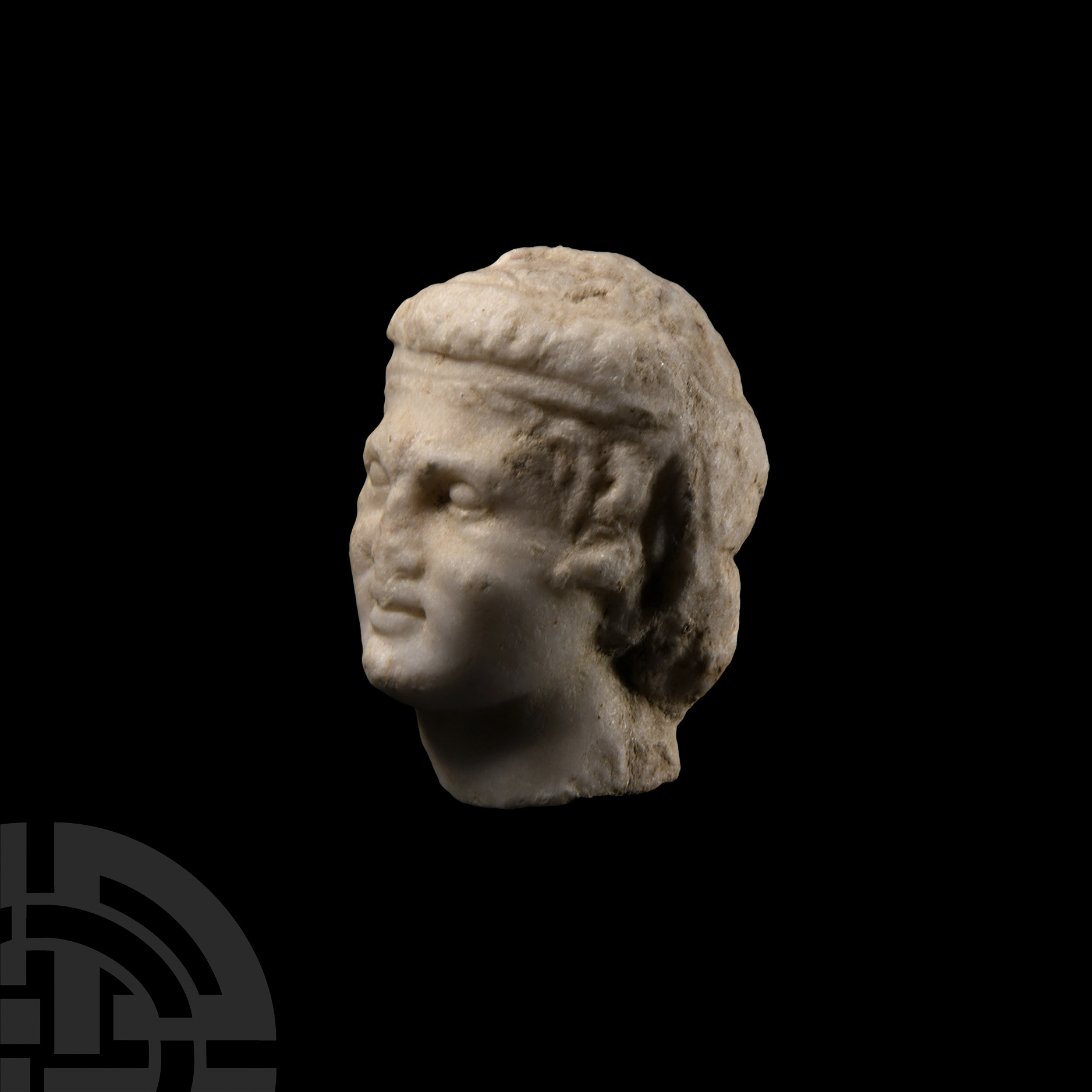 Roman Marble Head of a Satyr - Image 2 of 2