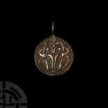 Viking Age Silver Odin Pendant with Ravens
