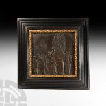 Post Medieval Bronze Plaque with Christian Religious Scene