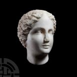 Roman Marble Head of a Young Woman