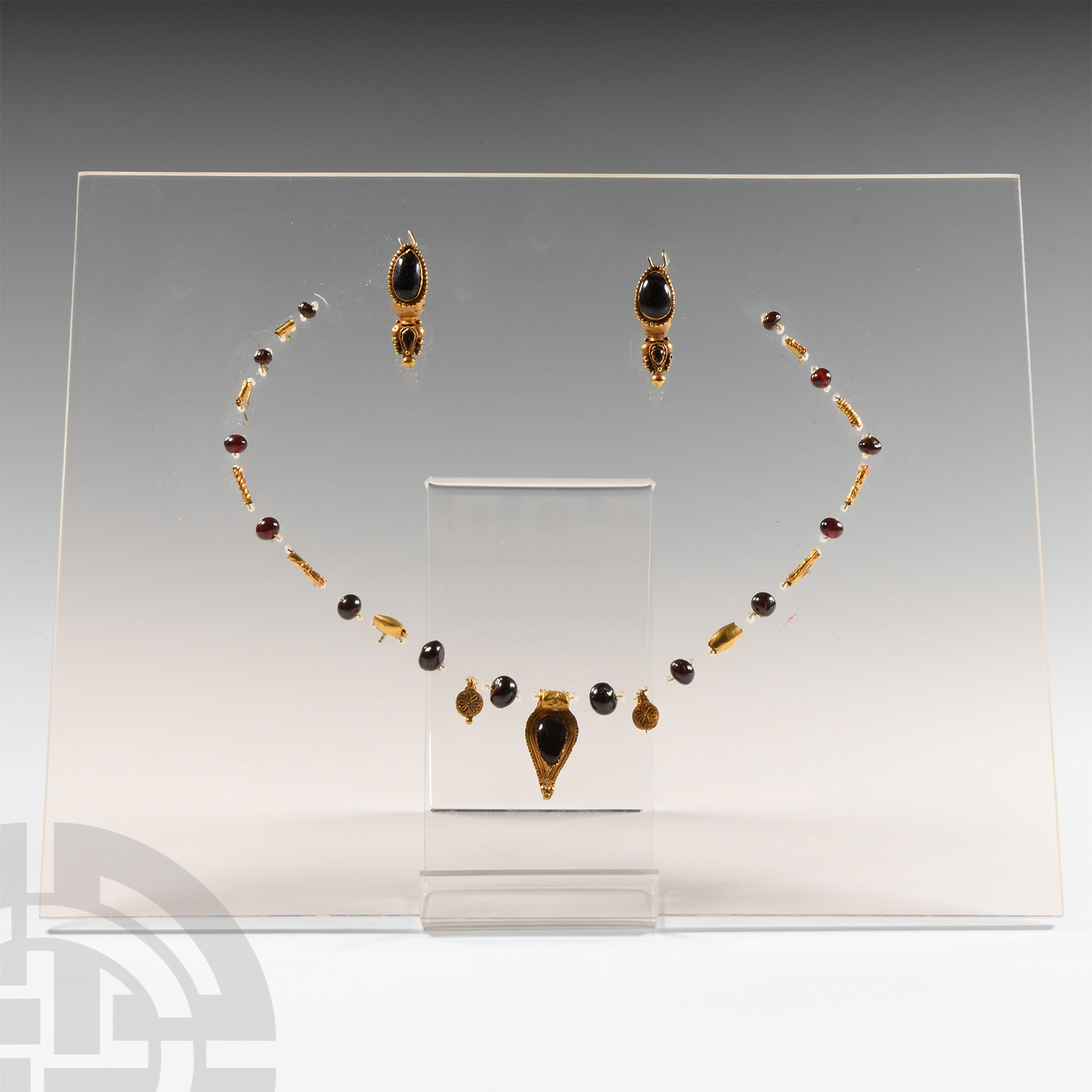 Roman Gold Necklace Element and Earring Set