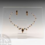 Roman Gold Necklace Element and Earring Set