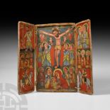Ethiopian Triptych Icon with Mary and John the Evangelist