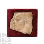 Egyptian Limestone Fragment with Face