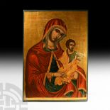 Large Veneto-Cretan Icon of Virgin and Child