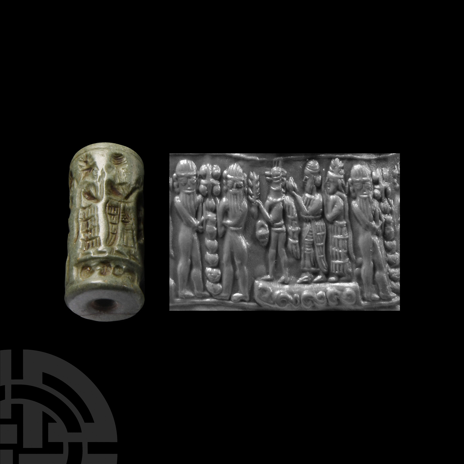 Akkadian Cylinder Seal with Presentation Scene