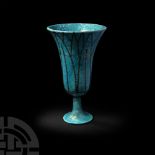 Egyptian Blue-Glazed Faience Chalice
