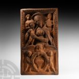 Post Medieval Large Tile with Virgin and Child Scene