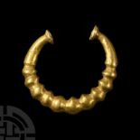 Iron Age Celtic Gold Miniature Torc Ring